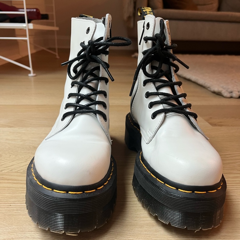 White platform Doc Martens